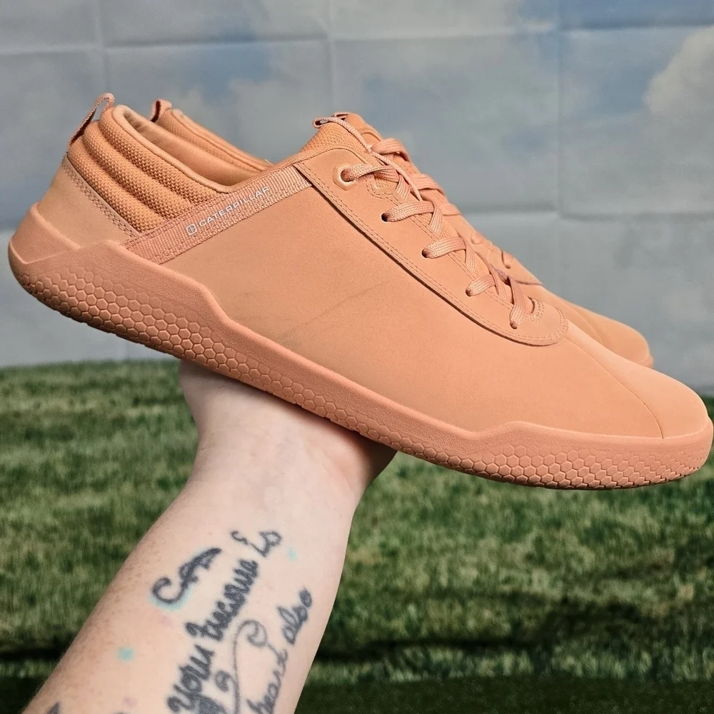 Caterpillar |  Mens Hex NuBuck laced steetwear trainers \ coral \ size 12